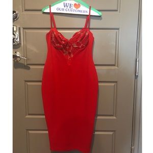 nookie red lace dress